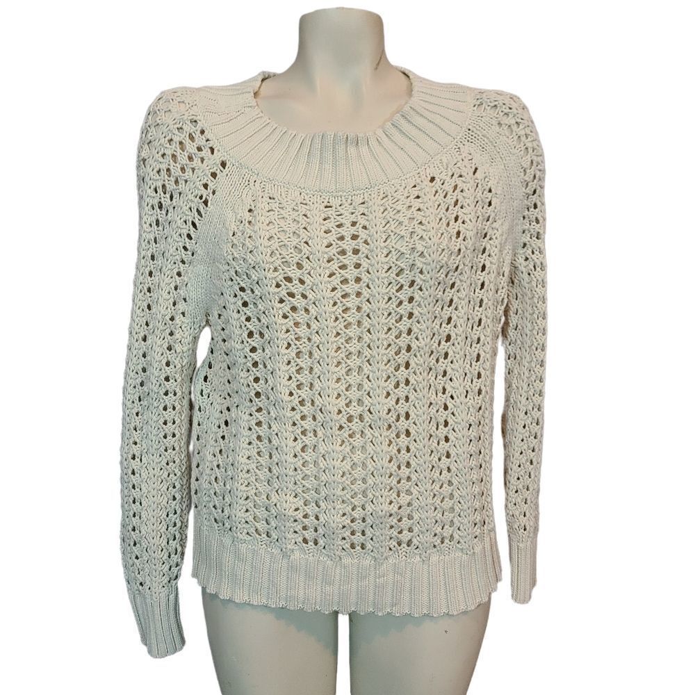 J Crew Ivory Open Knit Sweater Size XXS‎